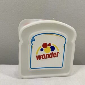 Vintage Wonder Bread Shaped Sandwich Keeper Storage Container Logo Lunchbox